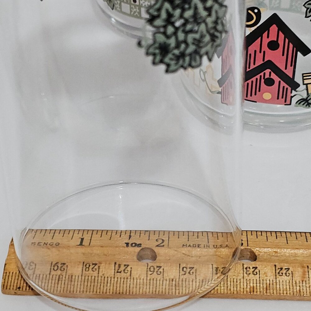 4 Corelle Garden Home Tumblers 6" glasses birdhouses birds 16oz country farmhous - Picture 4 of 5